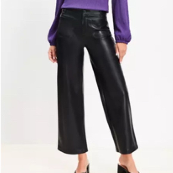 Black Faux Leather Pants - Picture 1 of 7